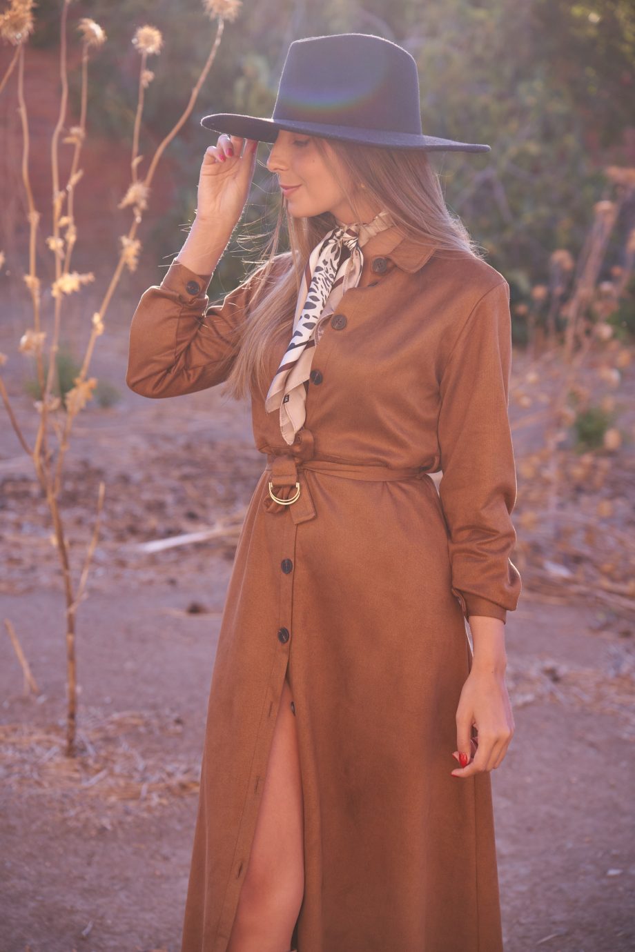 Vestido Ante Camel