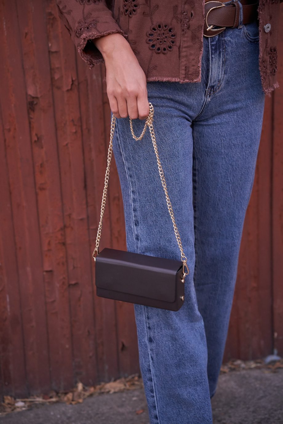 Bolso Piel Cuadrado Chocolate
