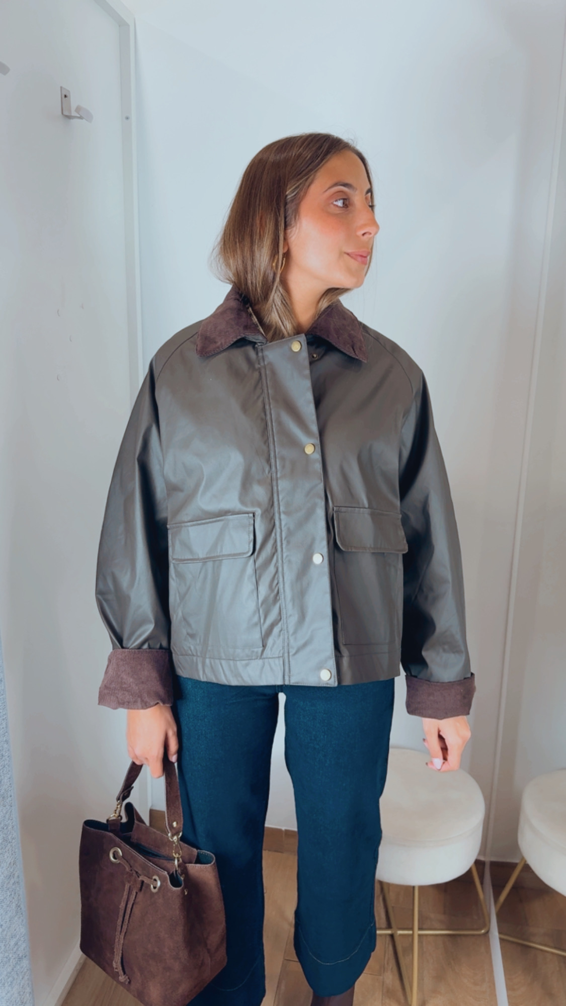 Chaqueta Encerada Caqui