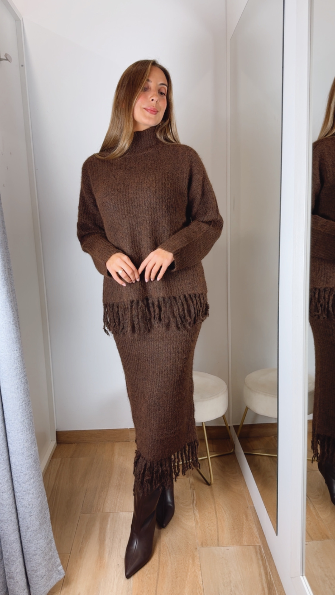 Conjunto Punto Marrón Chocolate