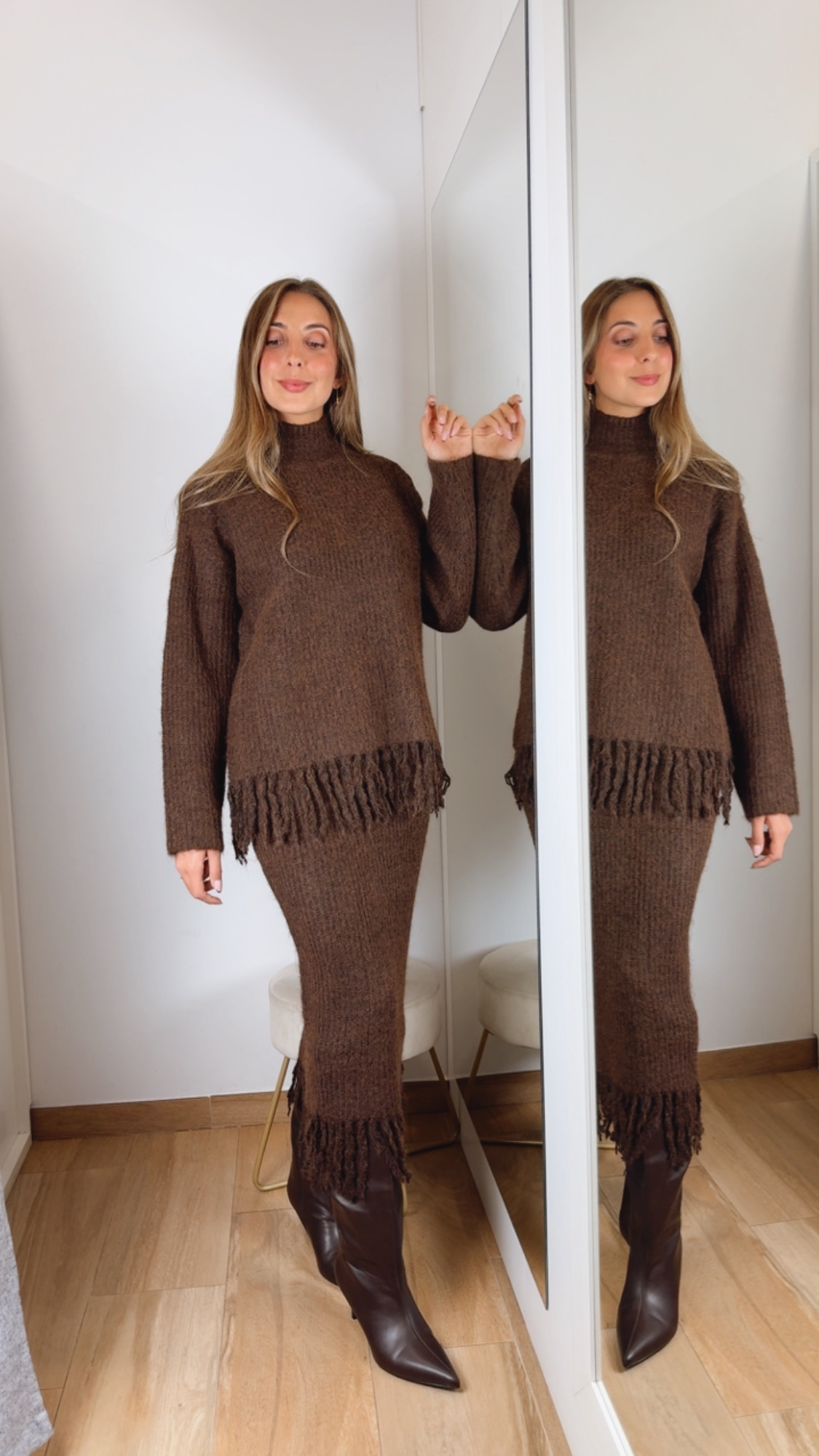 Conjunto Punto Marrón Chocolate