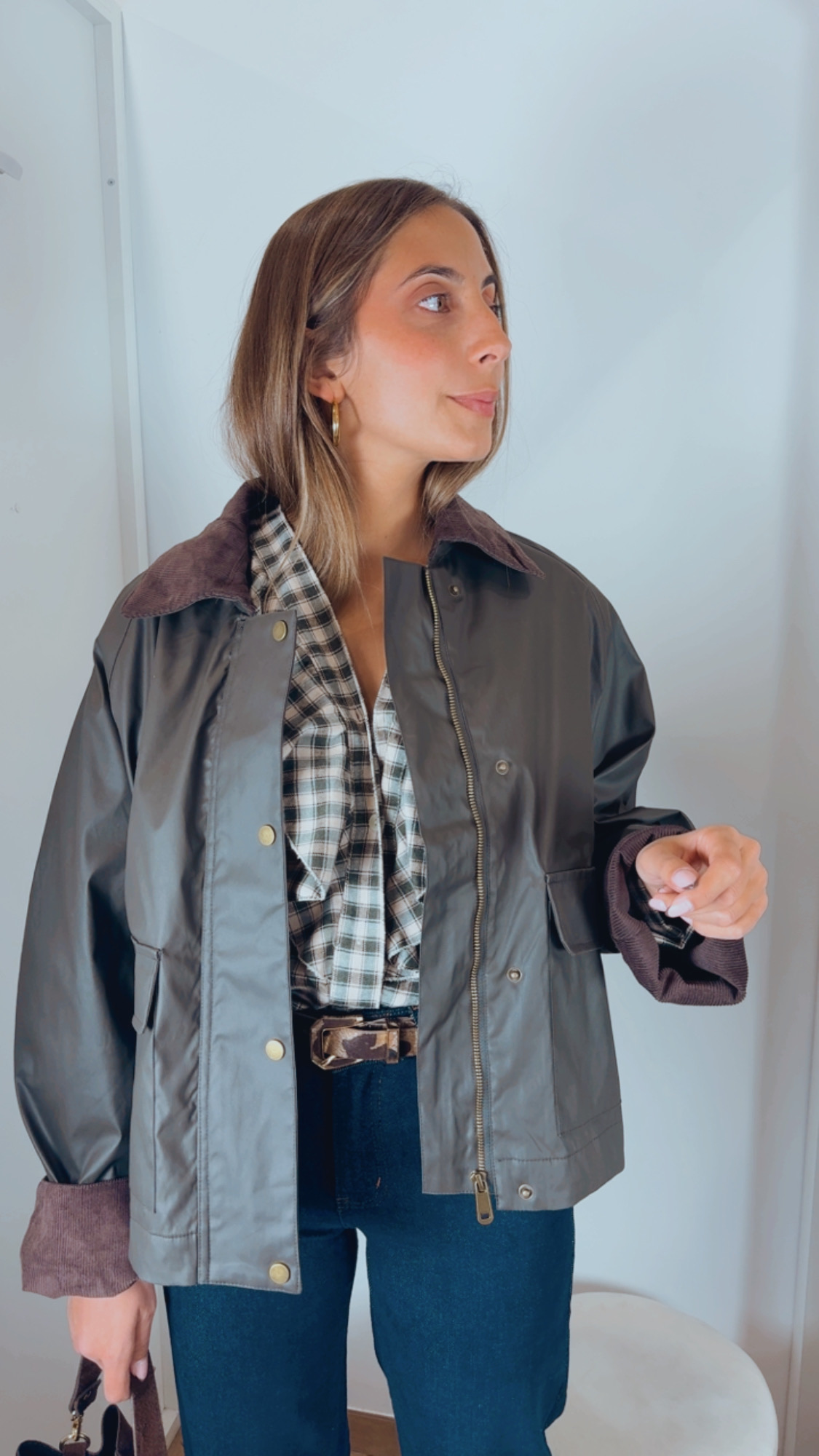 Chaqueta Encerada Caqui