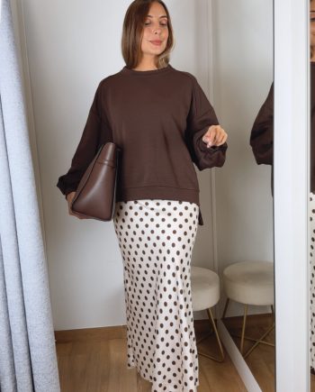 Falda Topos Beige