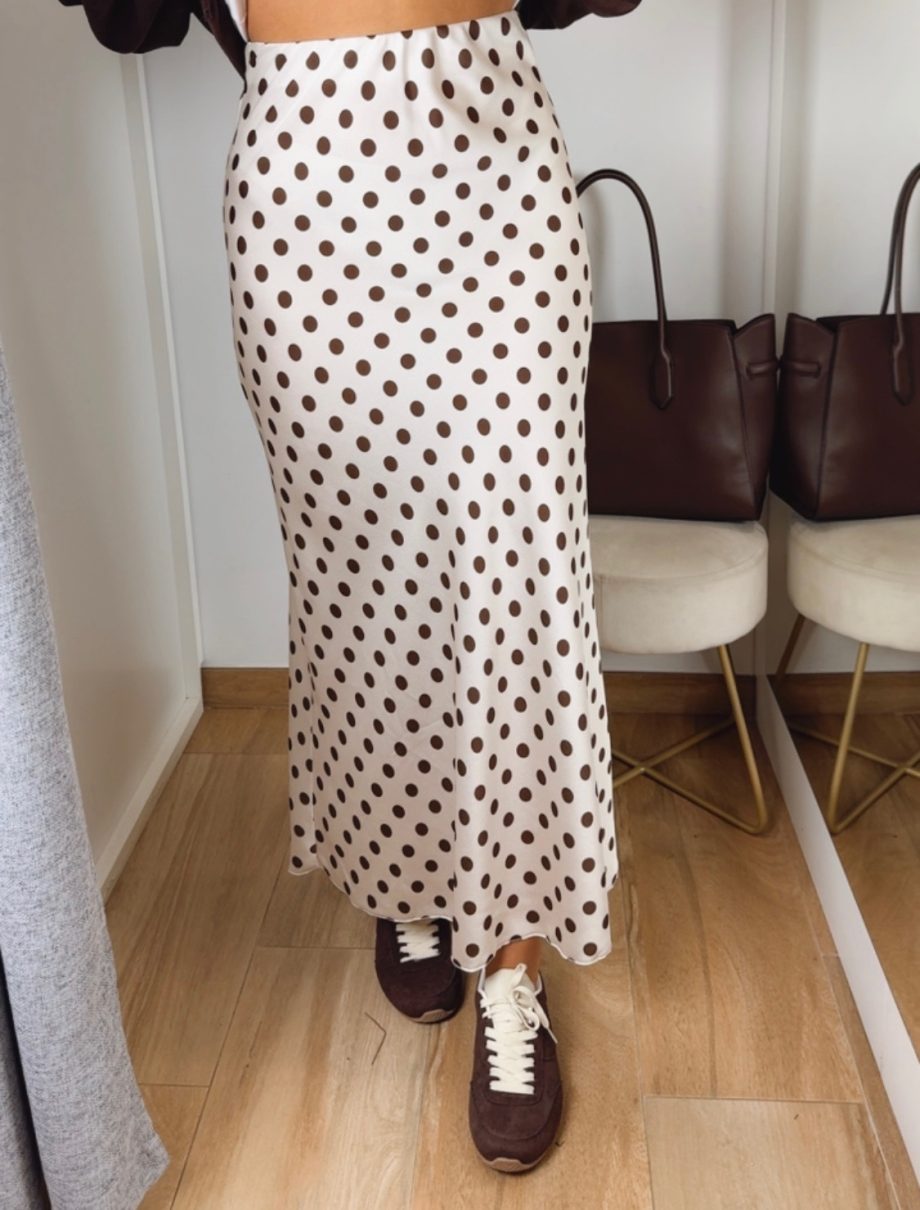 Falda Topos Beige