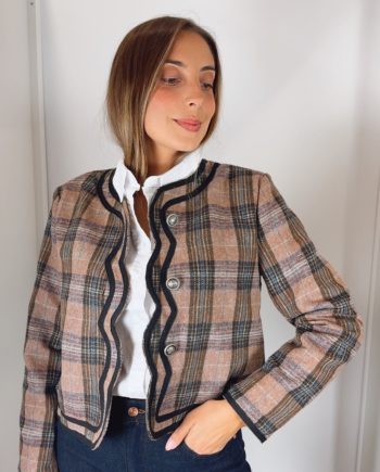 Chaqueta Cuadros Gladys Camel