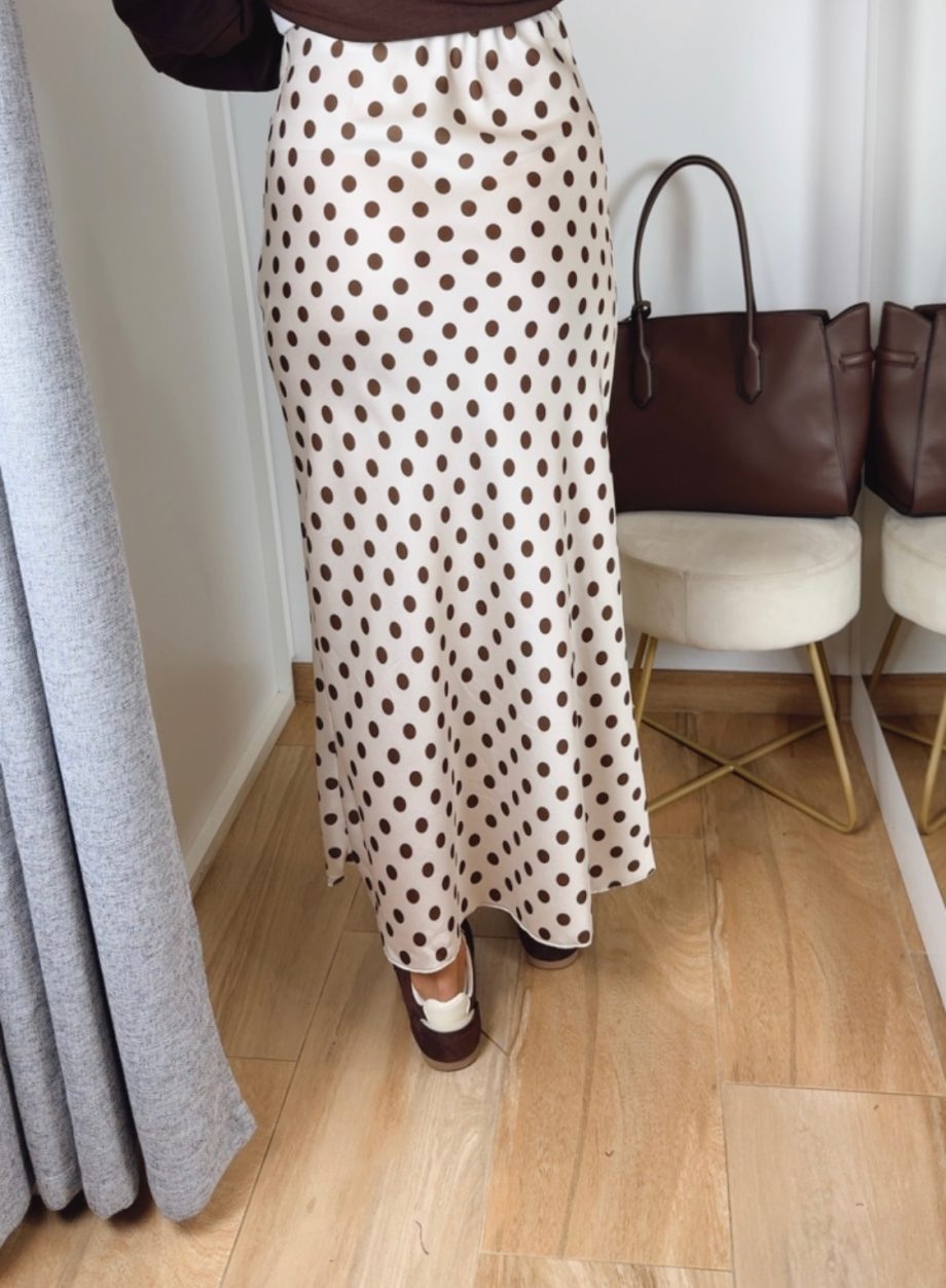 Falda Topos Beige