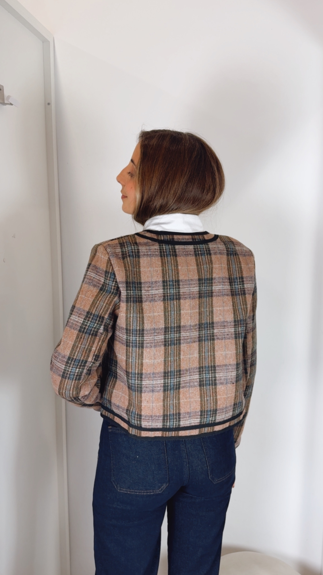 Chaqueta Cuadros Gladys Camel