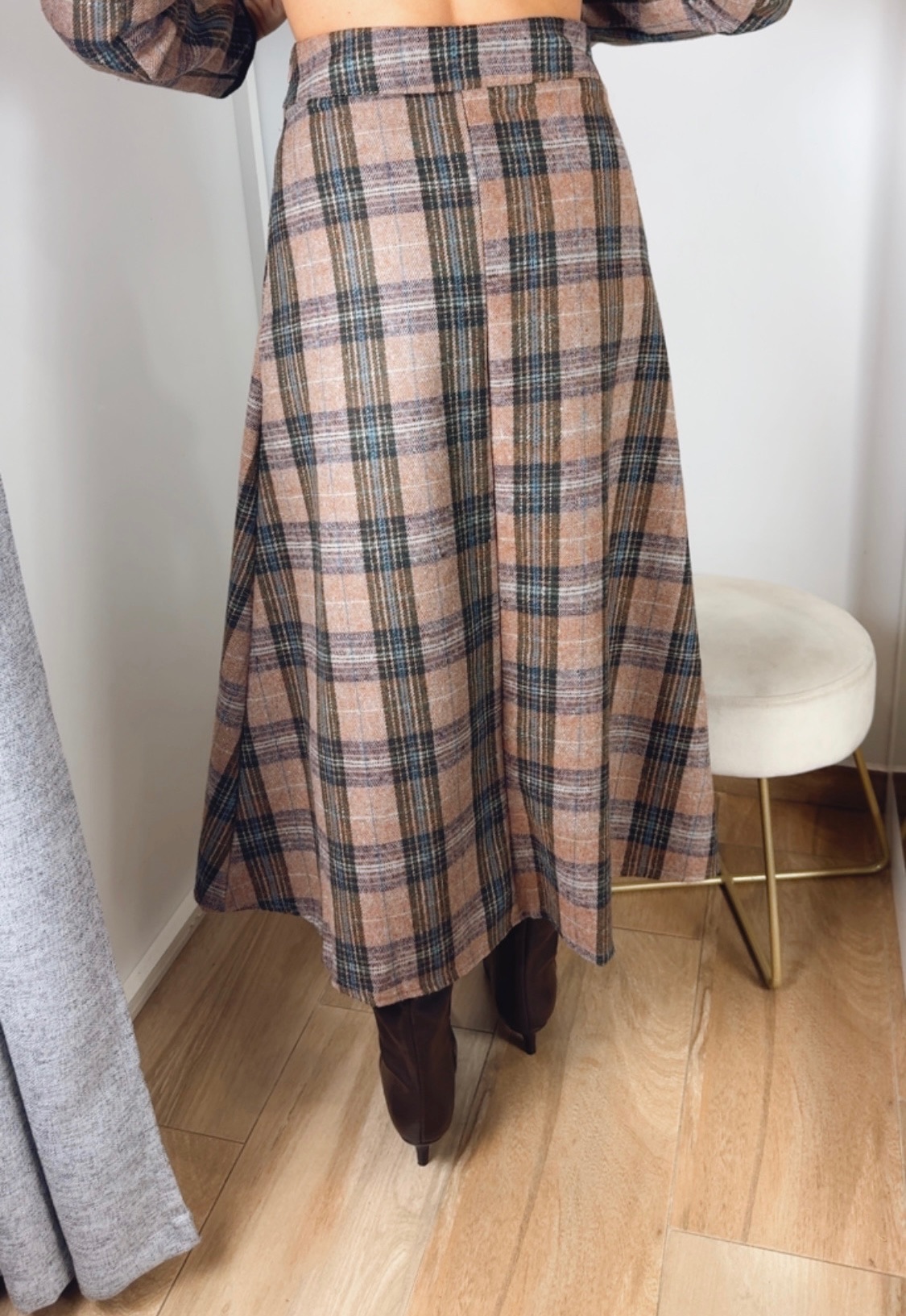 Falda Cuadros Gladys Camel