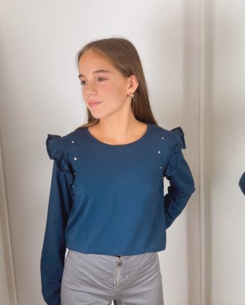 Camiseta Tachas Volante Marino