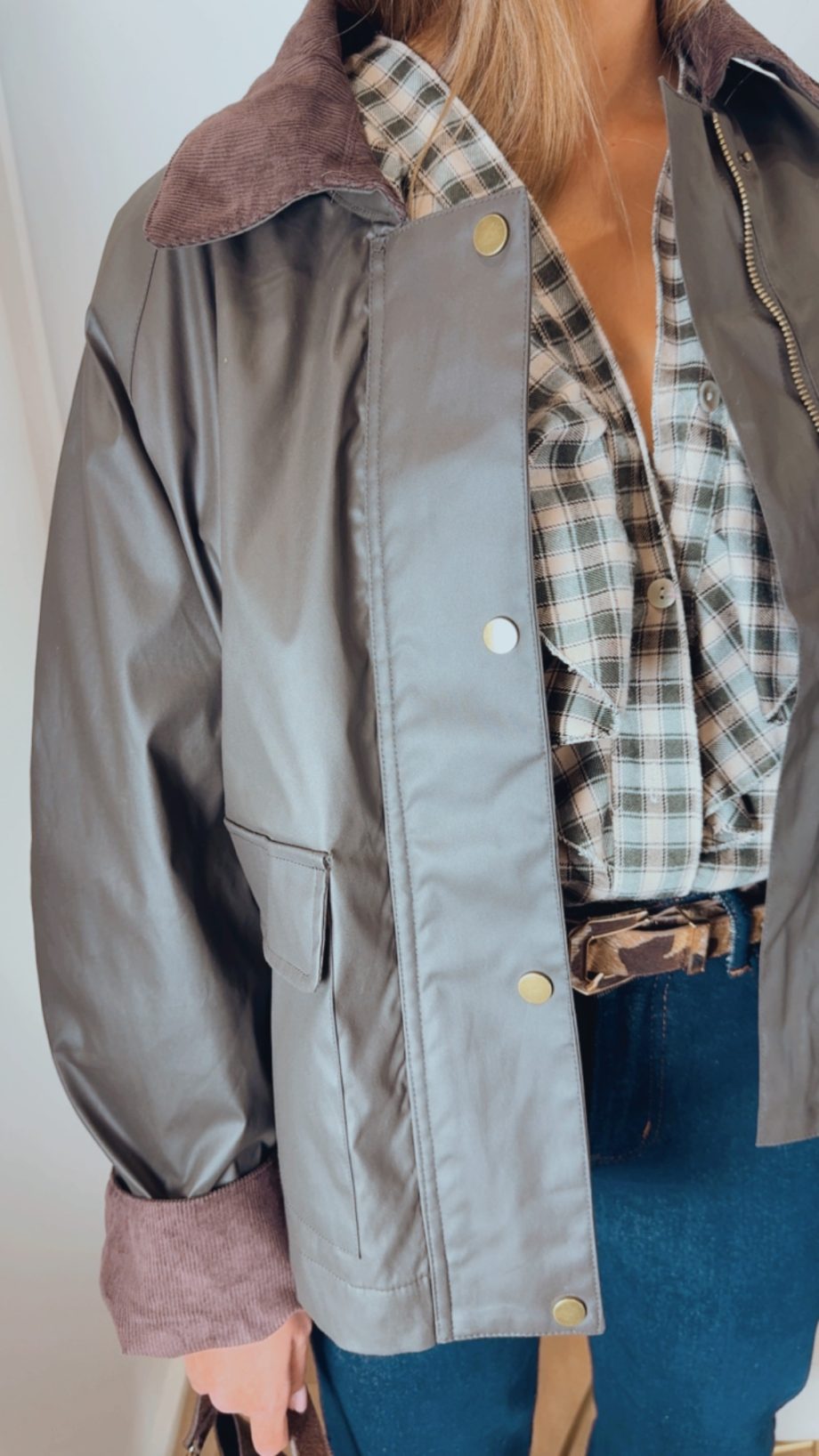 Chaqueta Encerada Caqui