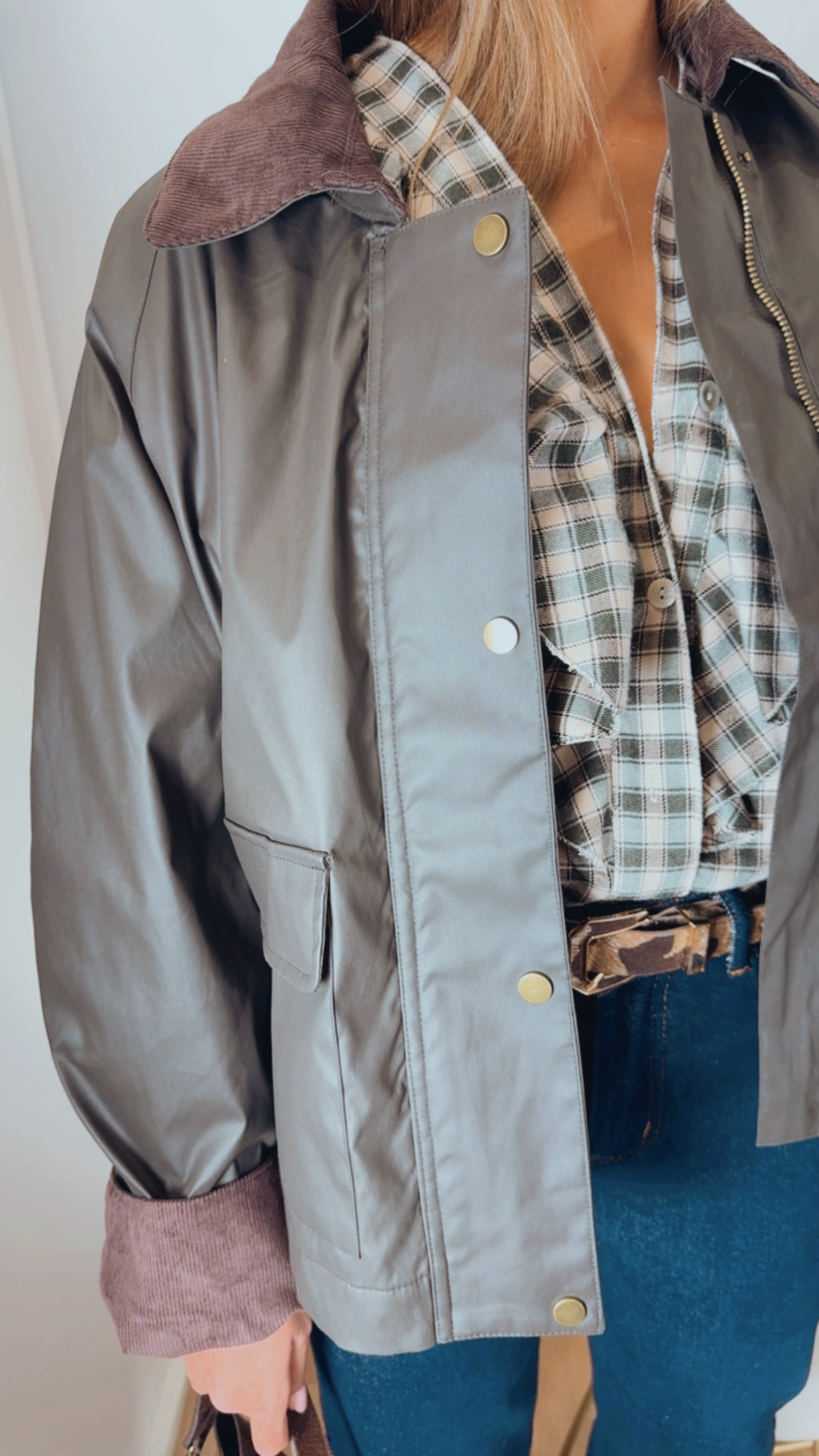 Chaqueta Encerada Caqui