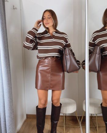 Falda Polipiel Marrón