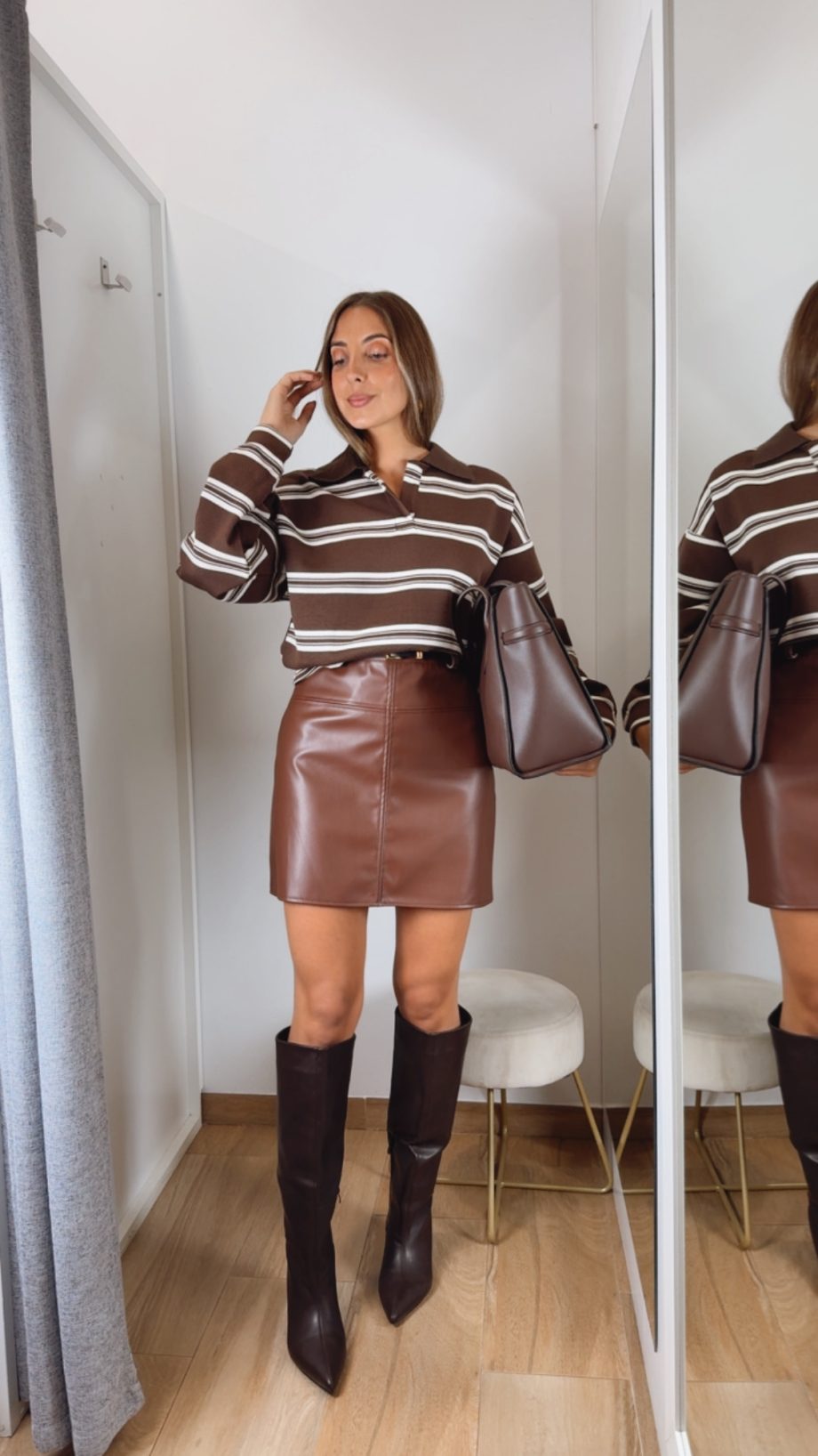 Falda Polipiel Marrón