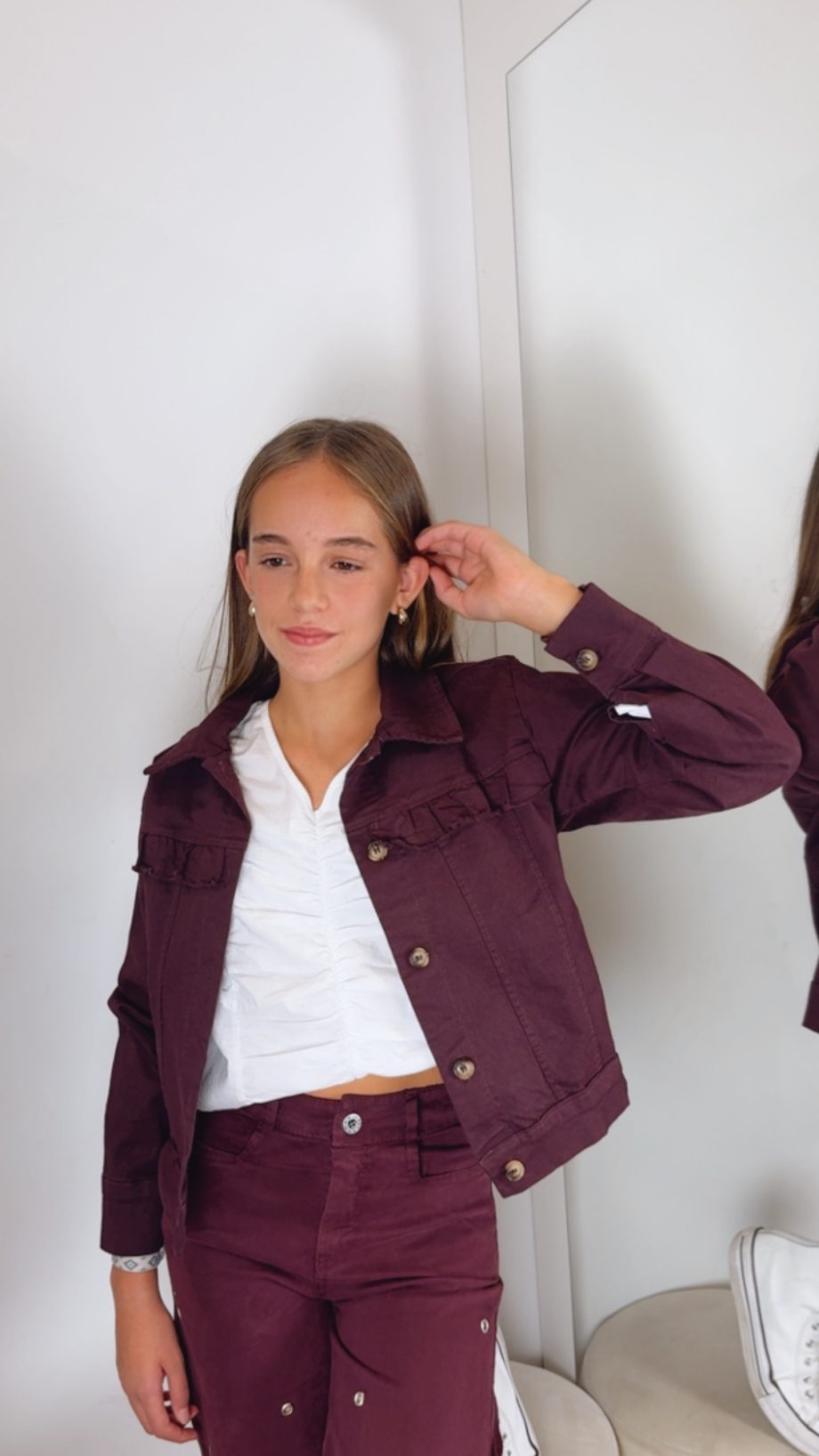Chaqueta Volante Burdeos