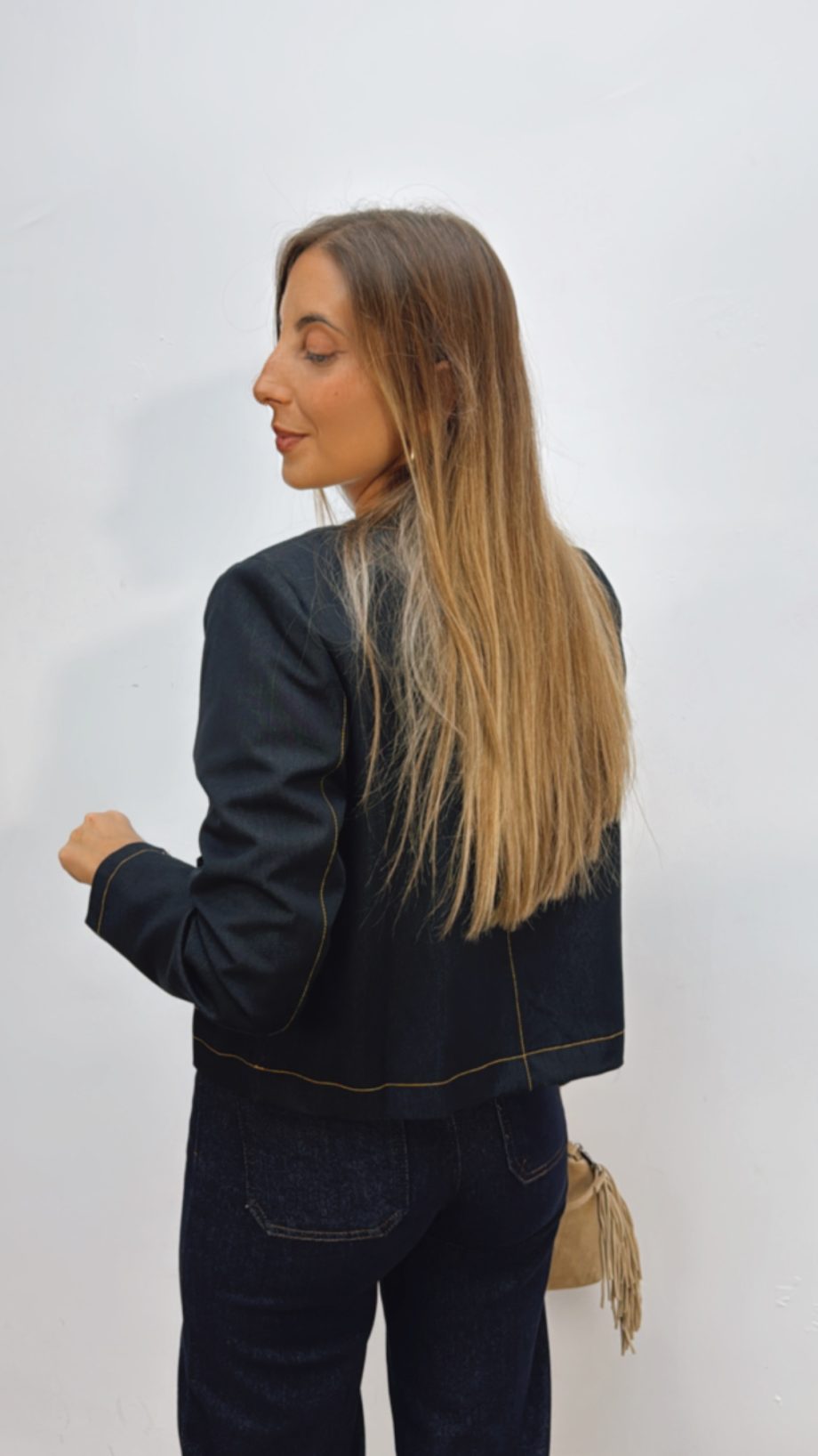 Chaqueta Denim Pespunte