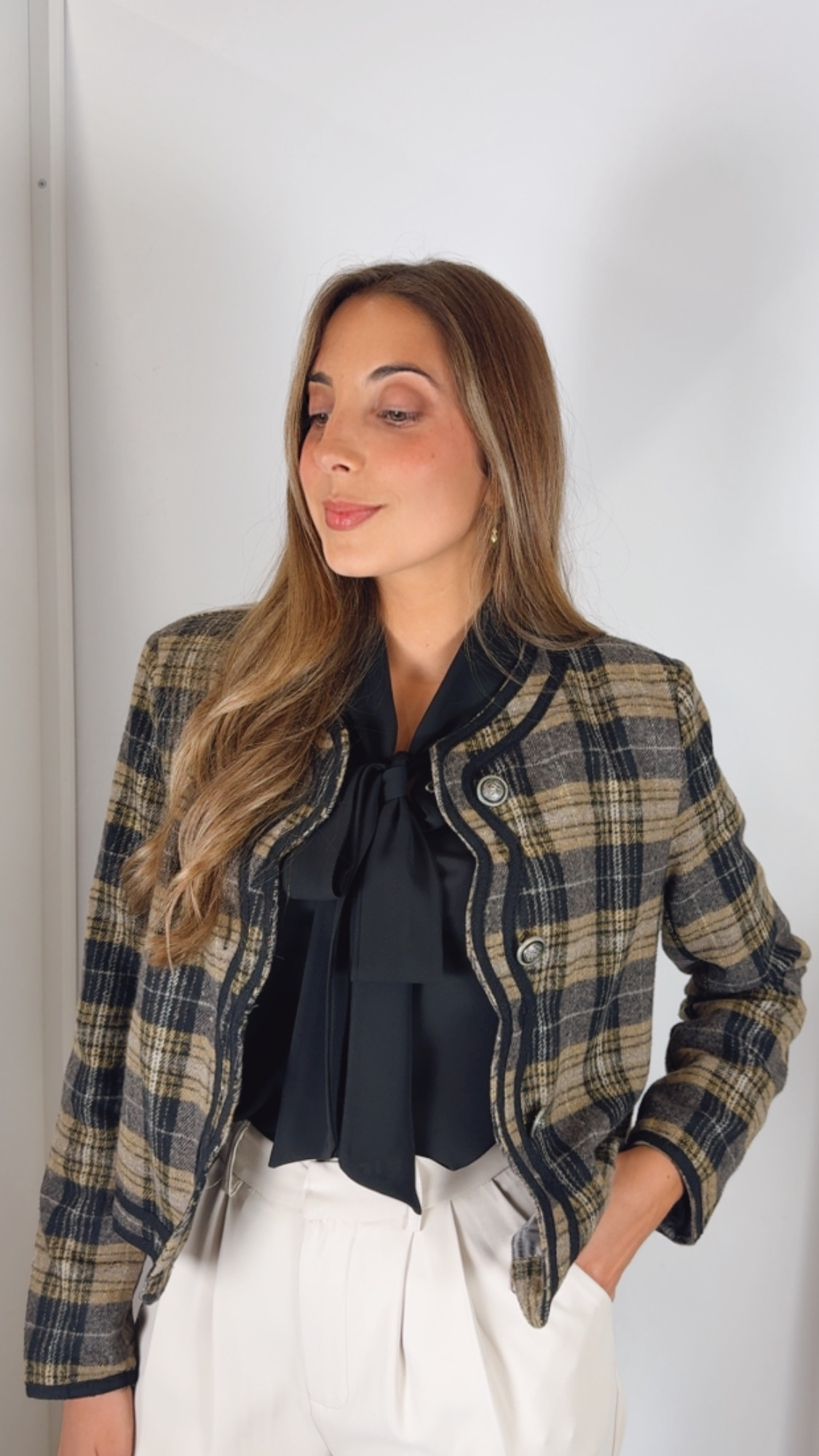 Chaqueta Cuadros Gladys Verdosa