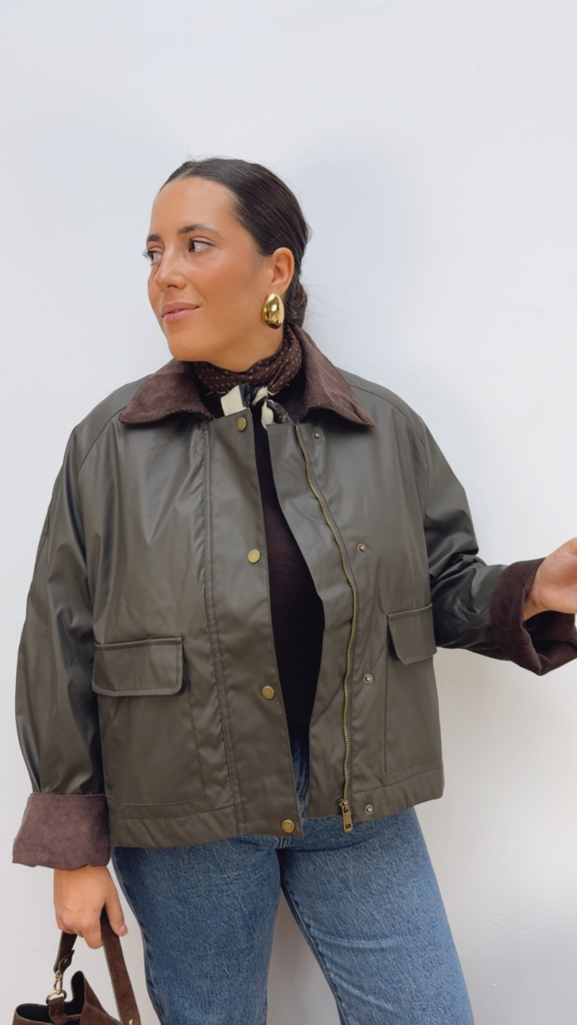Chaqueta Encerada Caqui