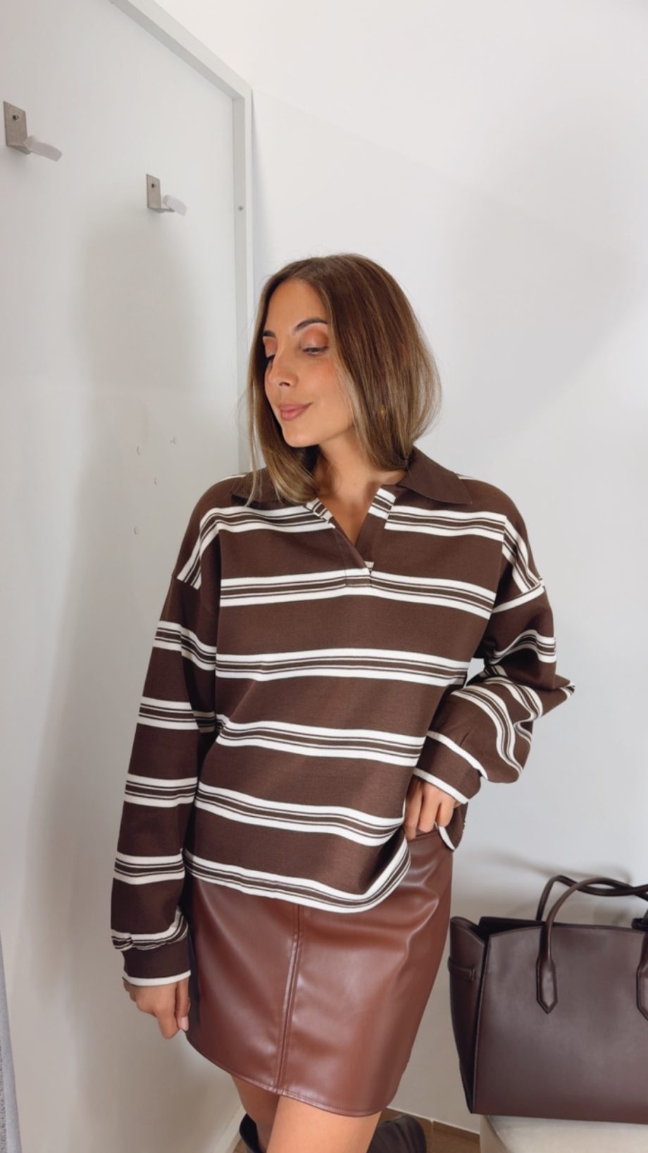 Falda Polipiel Marrón