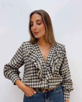 Blusa Cuadros Volante