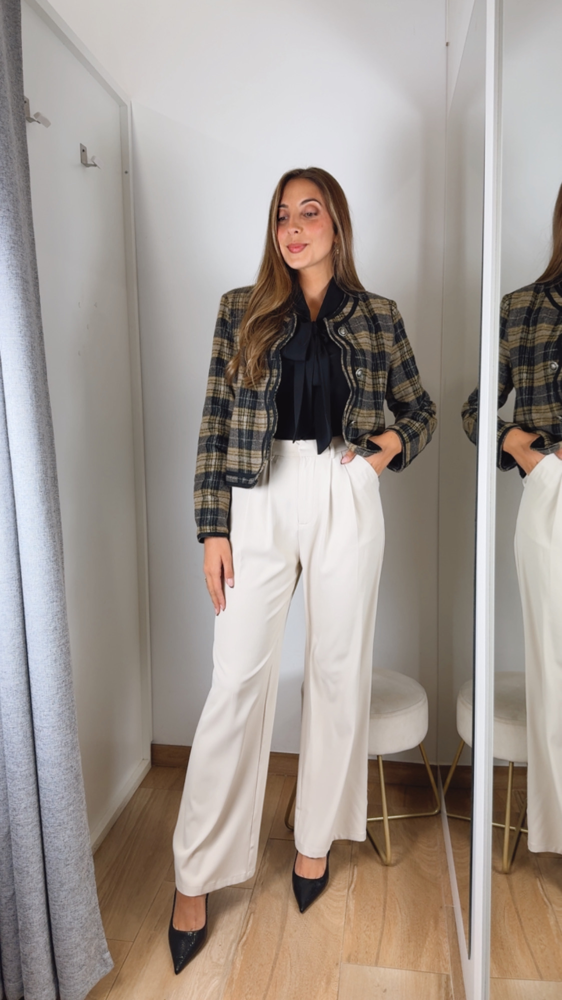 Chaqueta Cuadros Gladys Verdosa