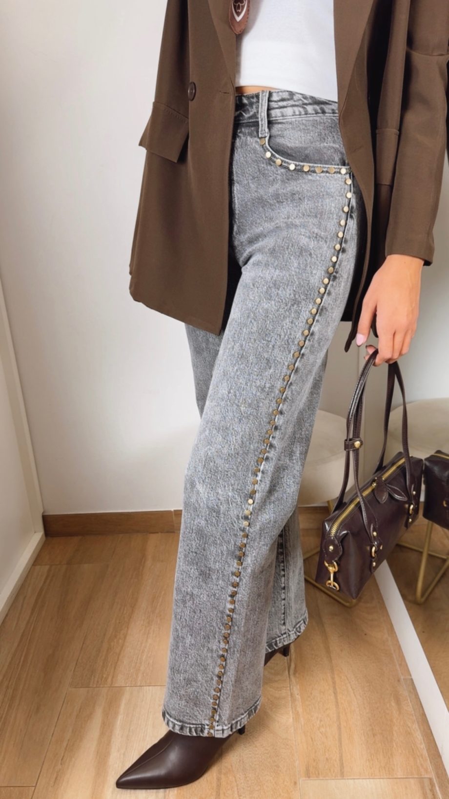 Jeans Tachas Gris