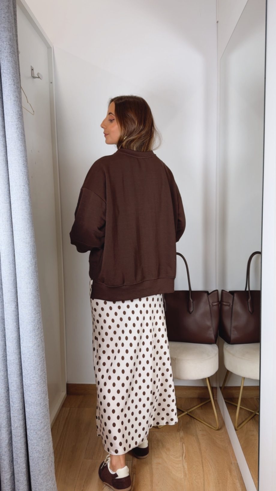 Falda Topos Beige