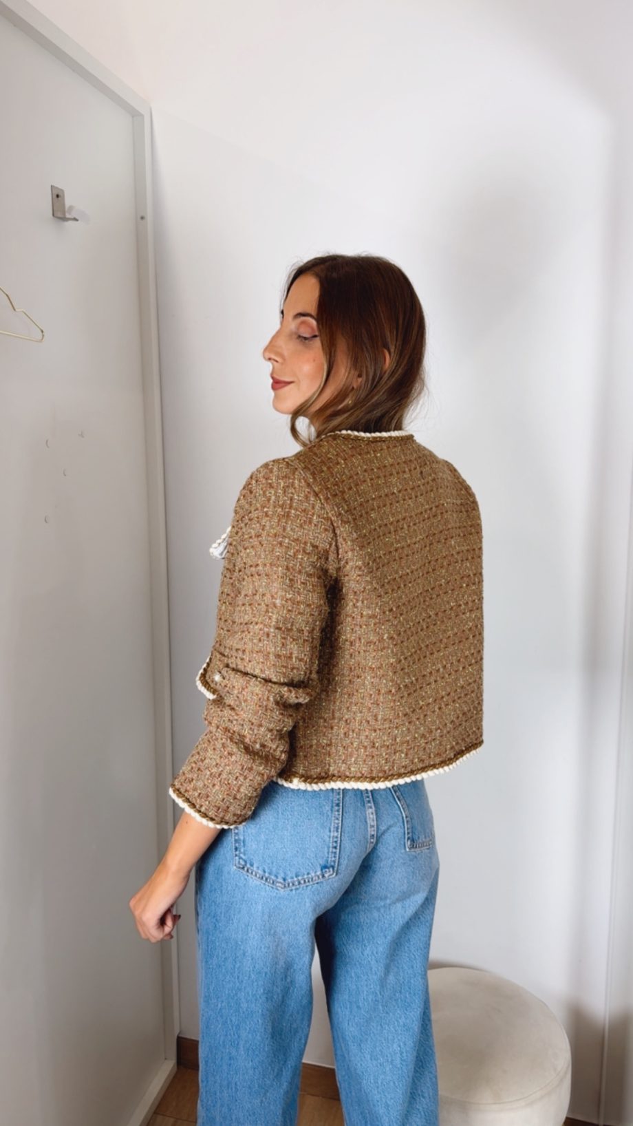 Chaqueta Tweed Camel