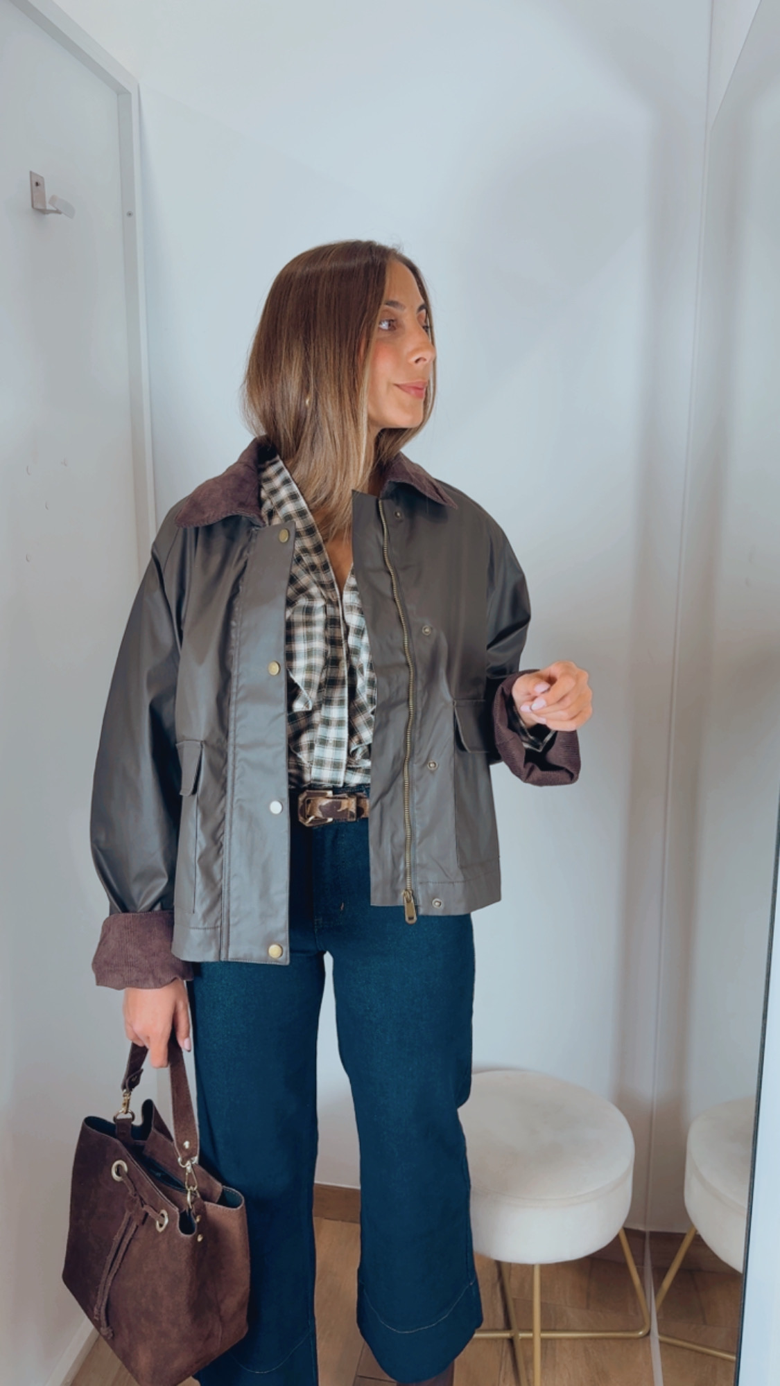 Chaqueta Encerada Caqui