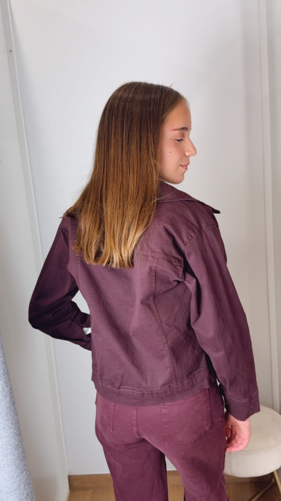 Chaqueta Volante Burdeos