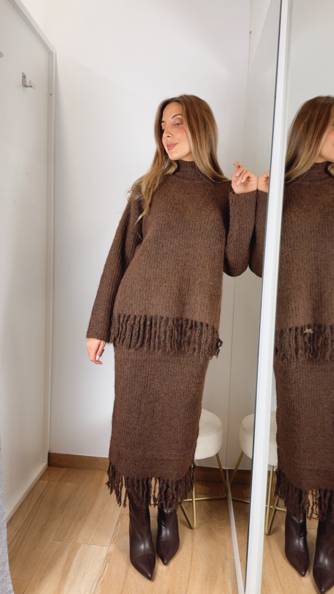 Conjunto Punto Marrón Chocolate