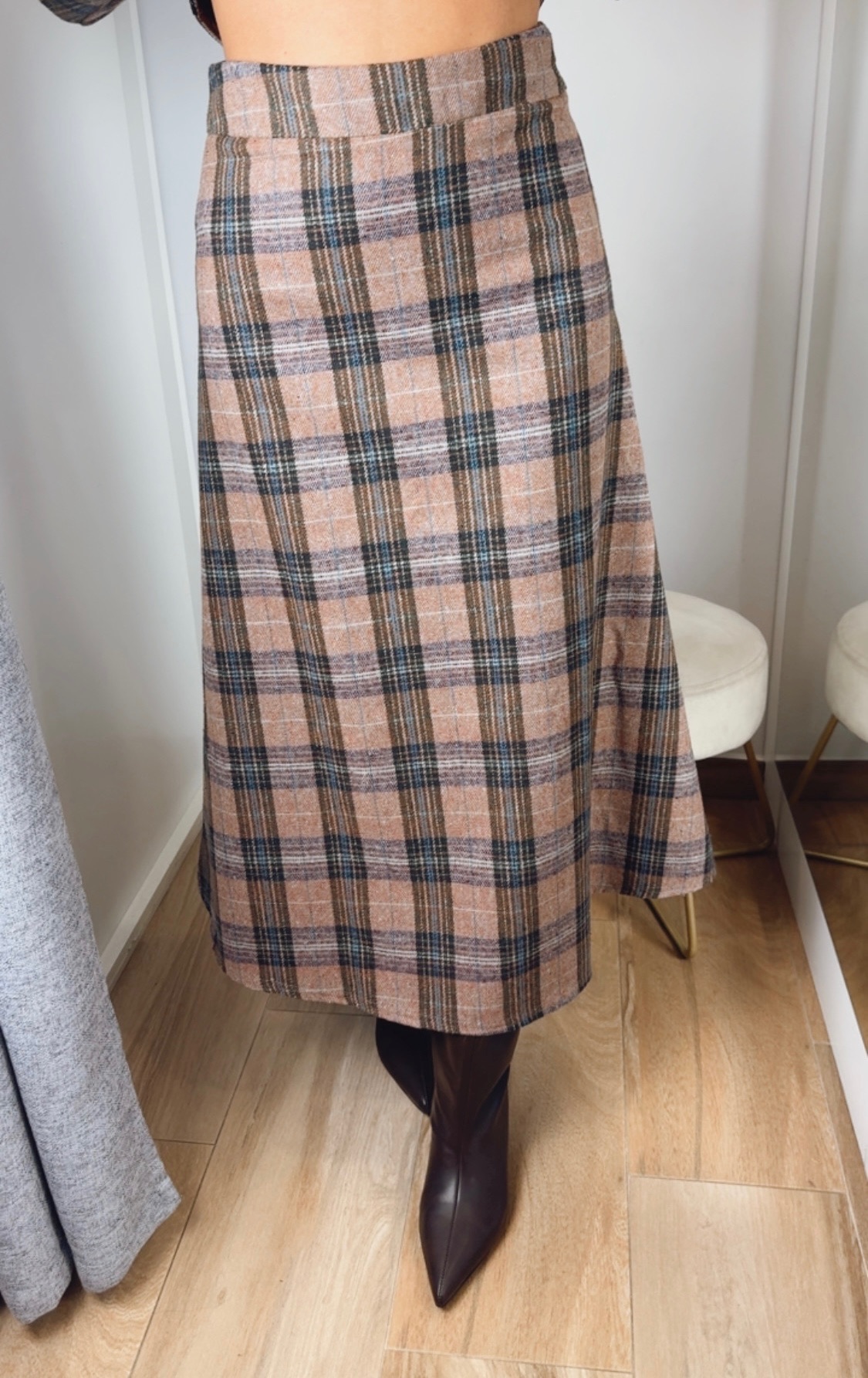 Falda Cuadros Gladys Camel