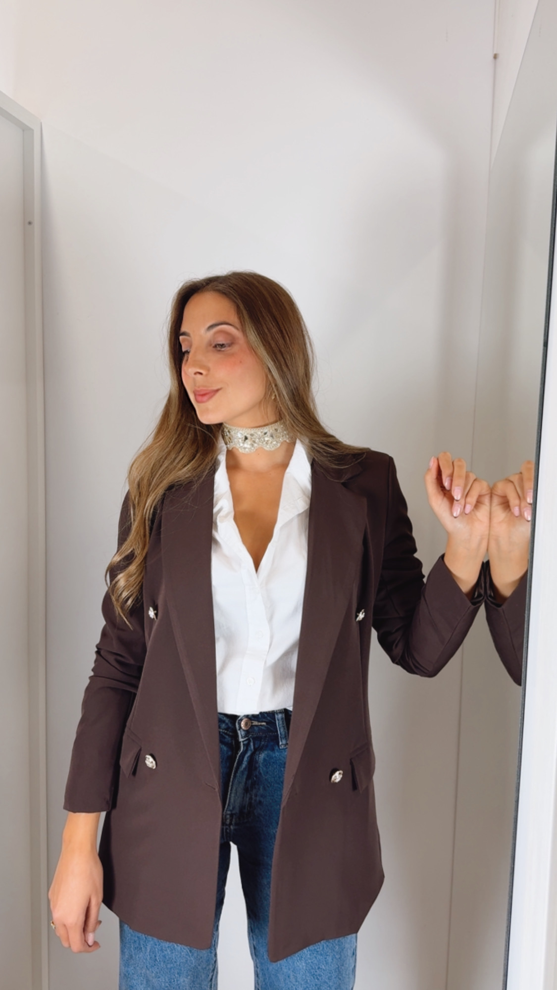 Blazer Doble Botonadura Chocolate