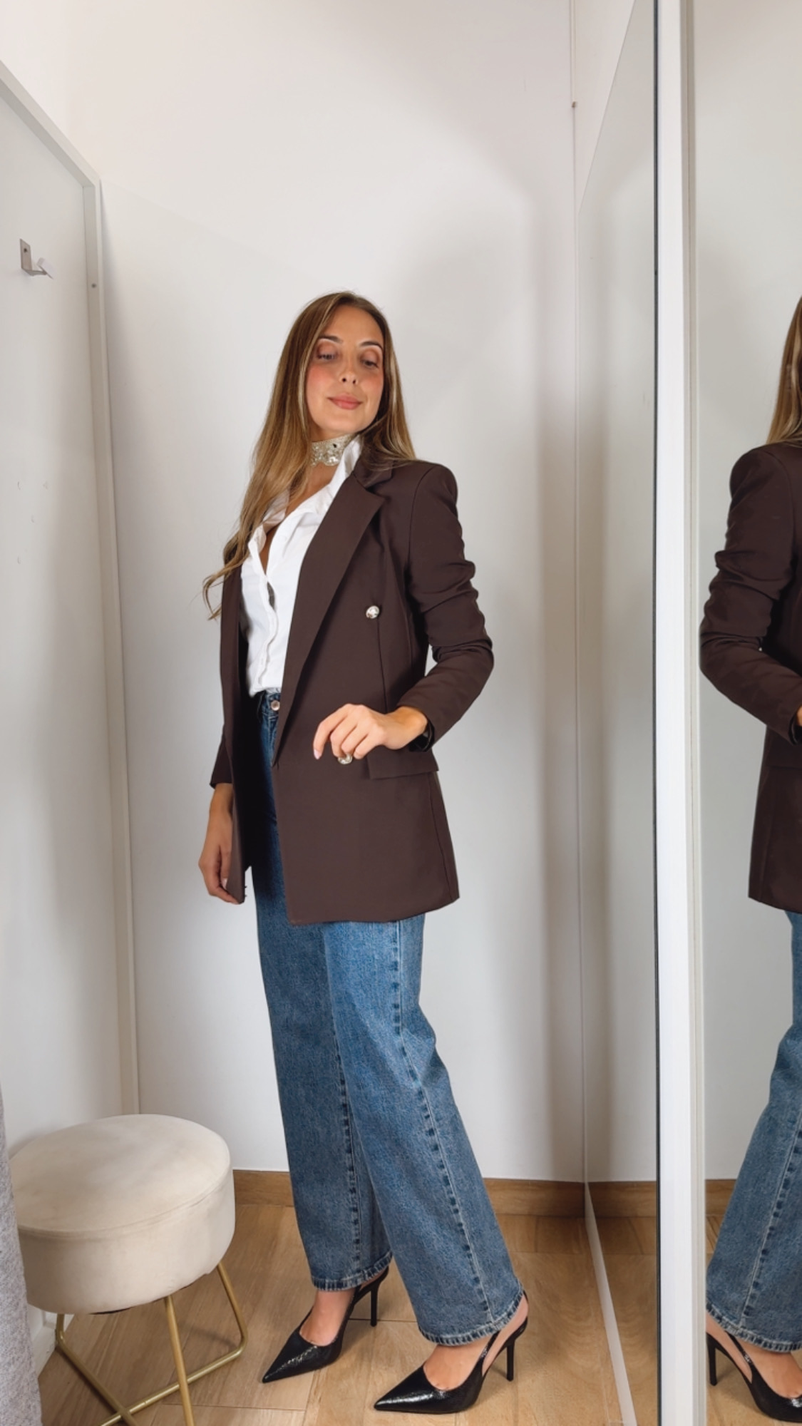 Blazer Doble Botonadura Chocolate