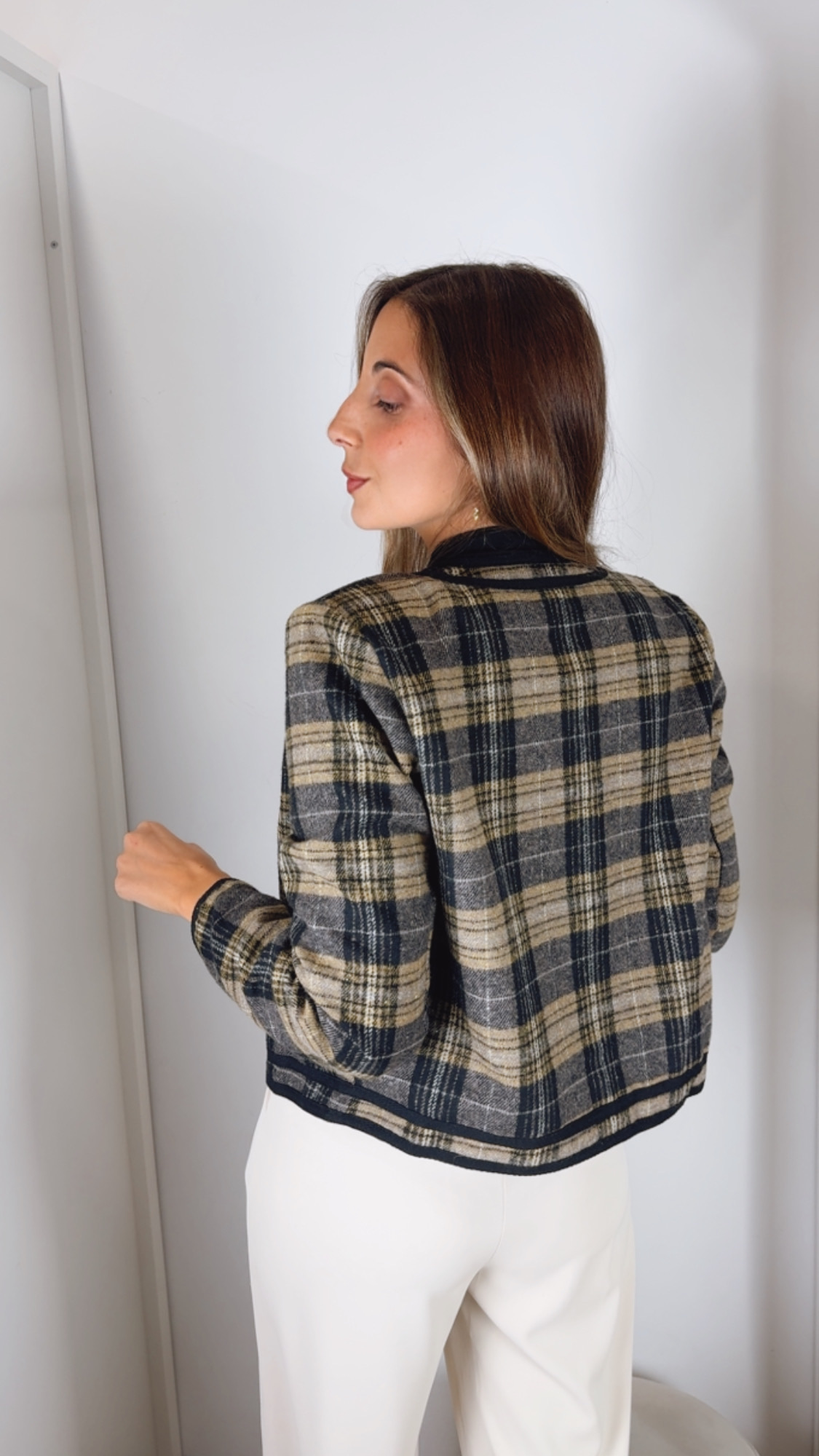 Chaqueta Cuadros Gladys Verdosa