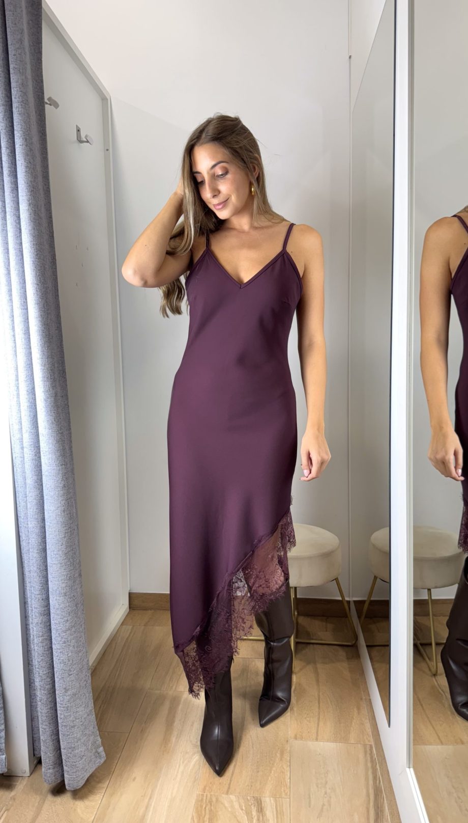 Vestido Lencero Burdeos