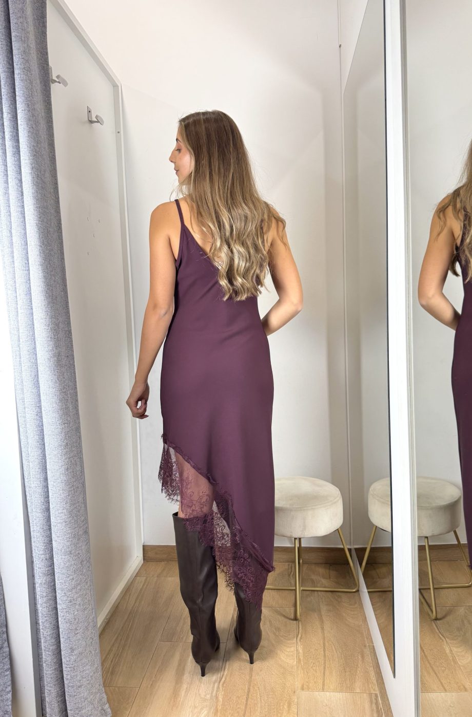 Vestido Lencero Burdeos