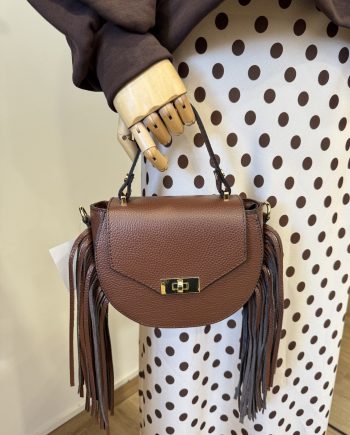 Bolso Piel Flecos Marrón