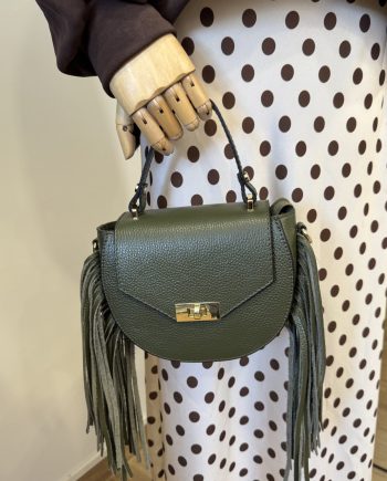 Bolso Piel Flecos Verde