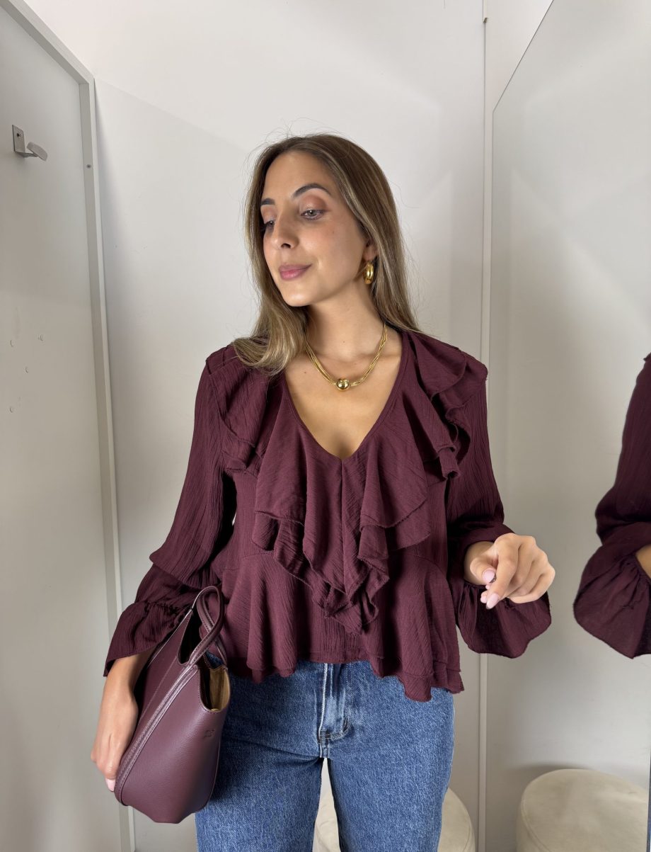Blusa Glamour Burdeos