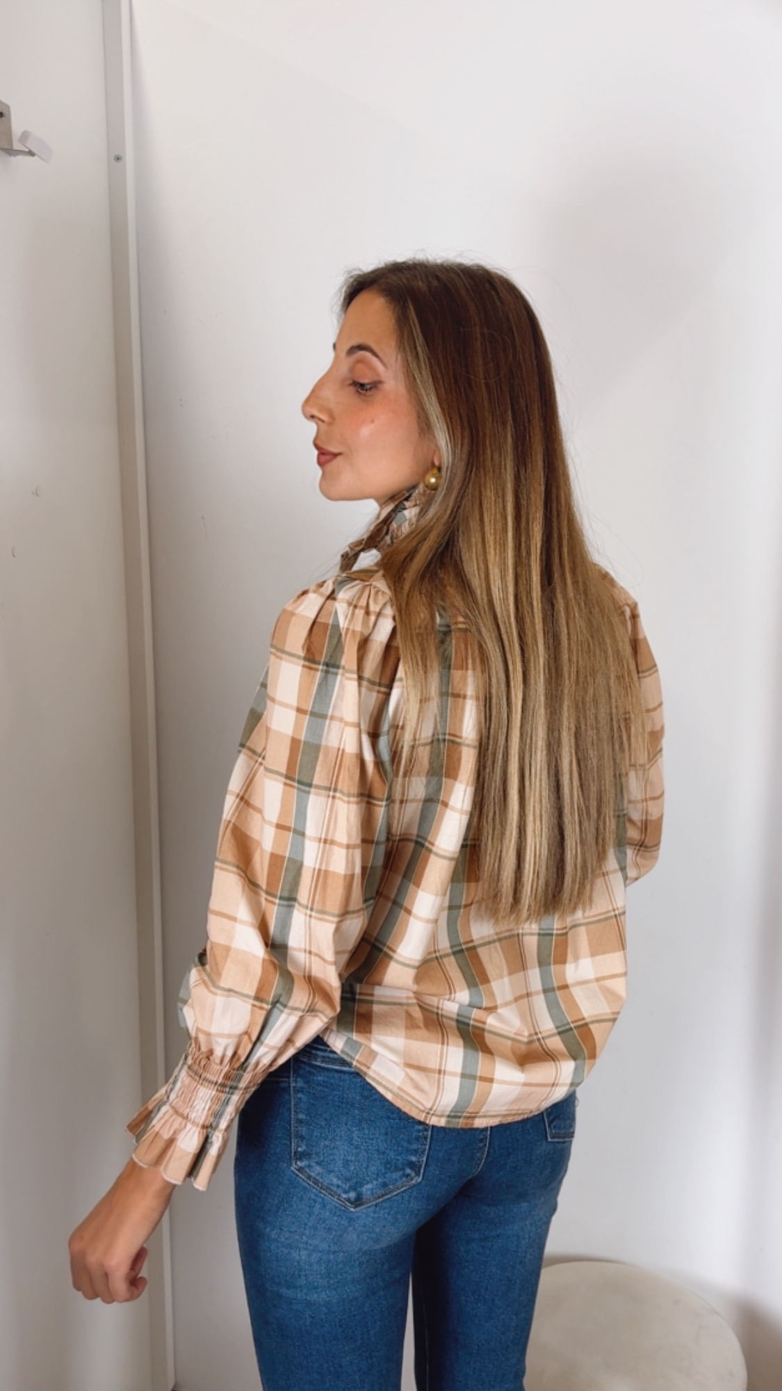Blusa Cuello Cuadros