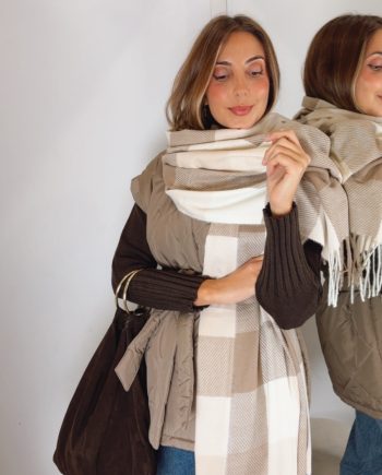 Bufanda Cuadros Chocolate & Beige