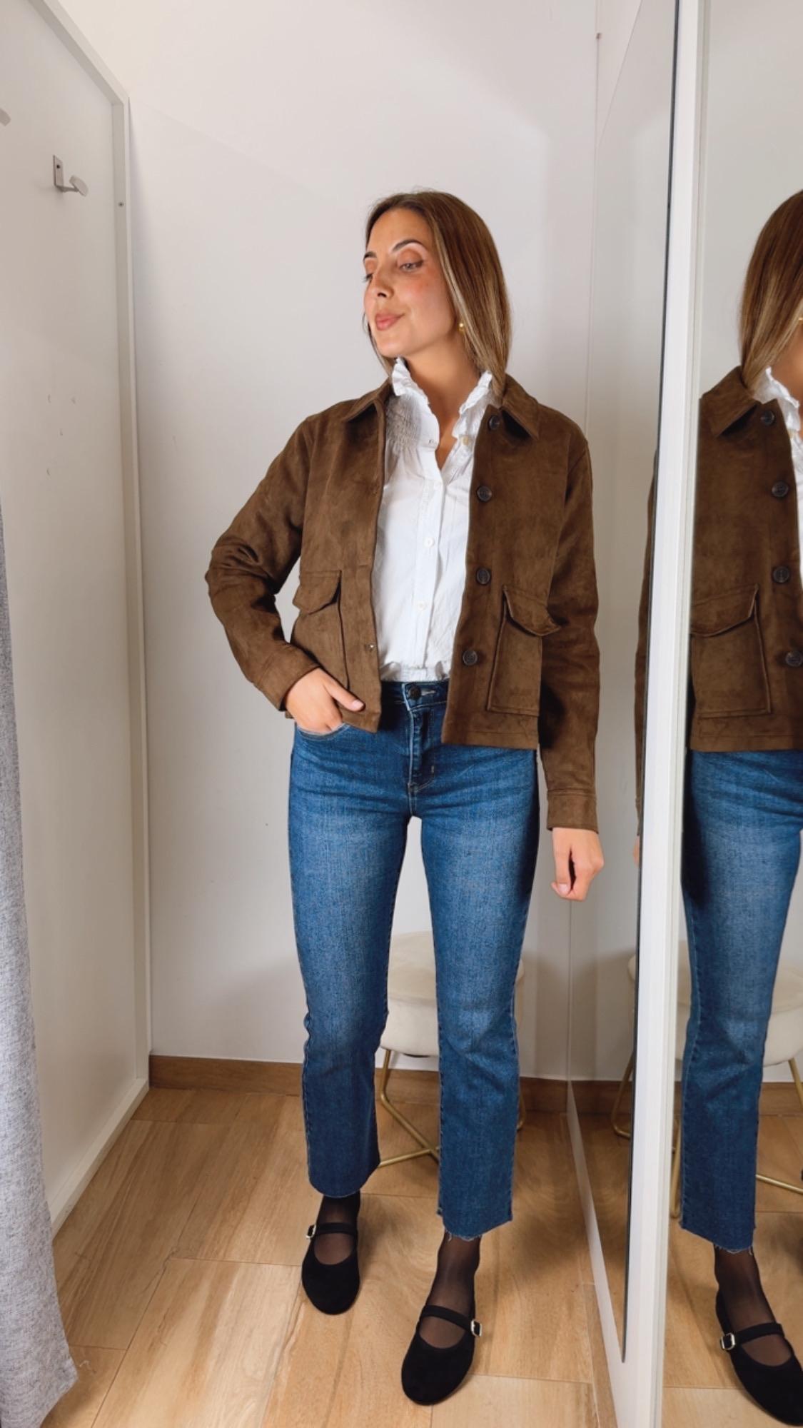 Chaqueta Ante Corta Chocolate