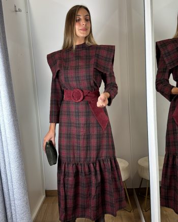 Vestido Carlota Burdeos & Negro