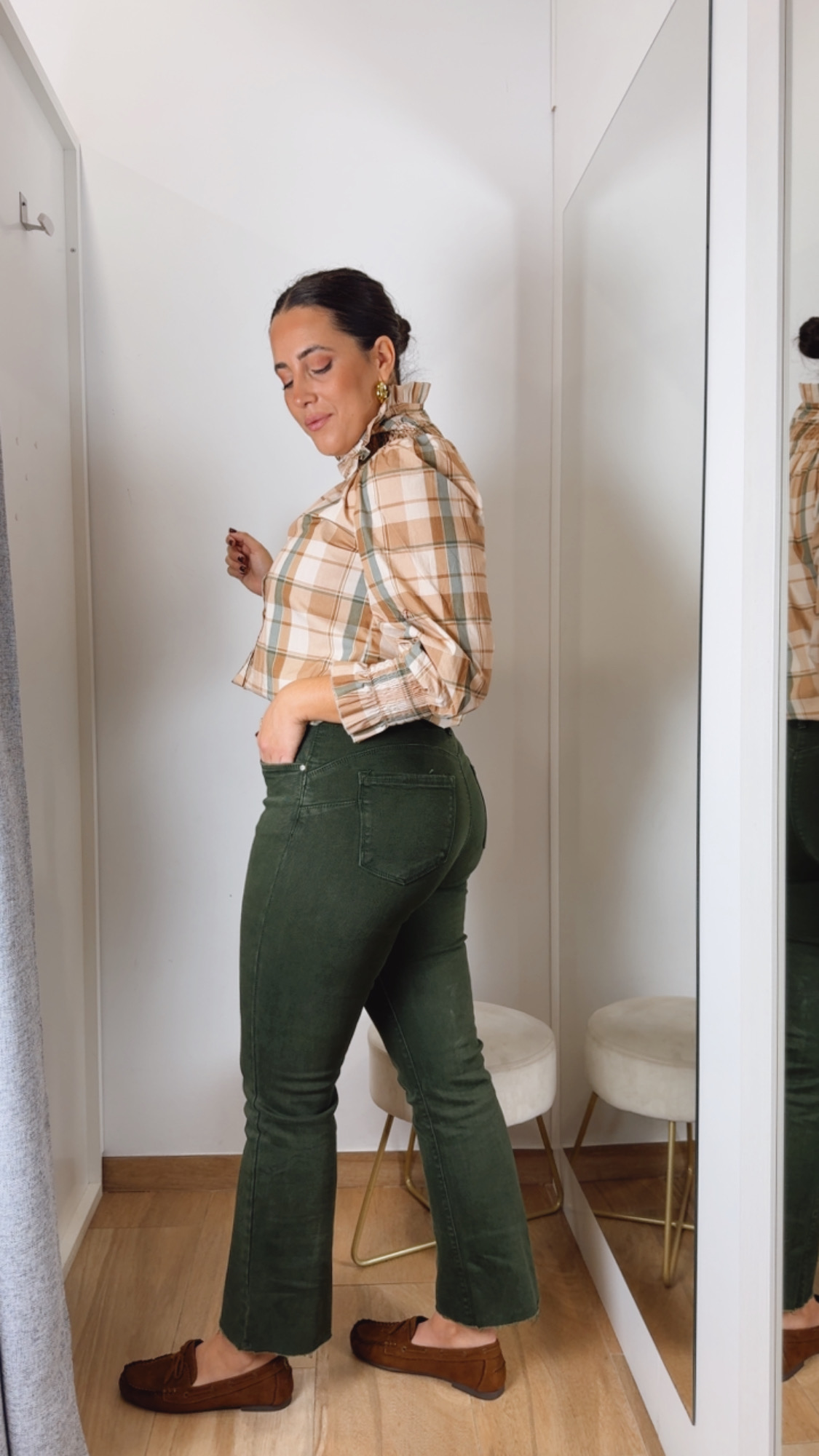 Blusa Cuello Cuadros