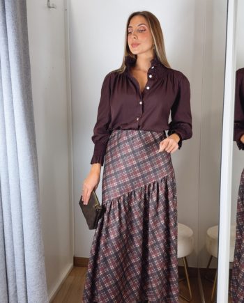 Falda Girada Burdeos