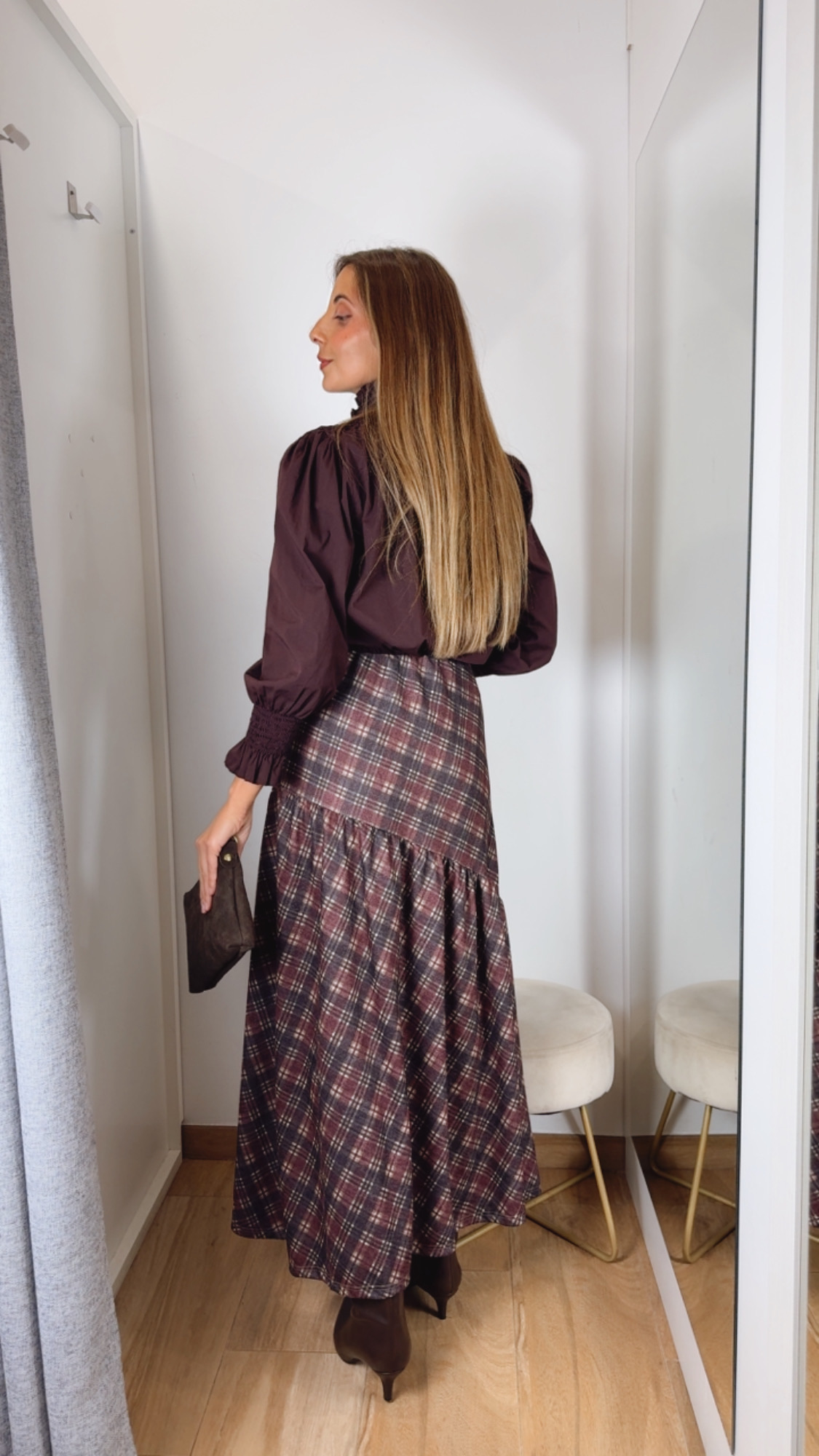 Falda Girada Burdeos