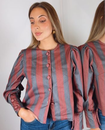 Chaqueta Rayas Teja & Gris