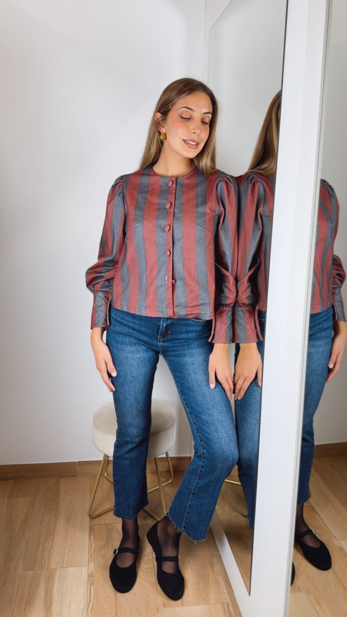 Chaqueta Rayas Teja & Gris