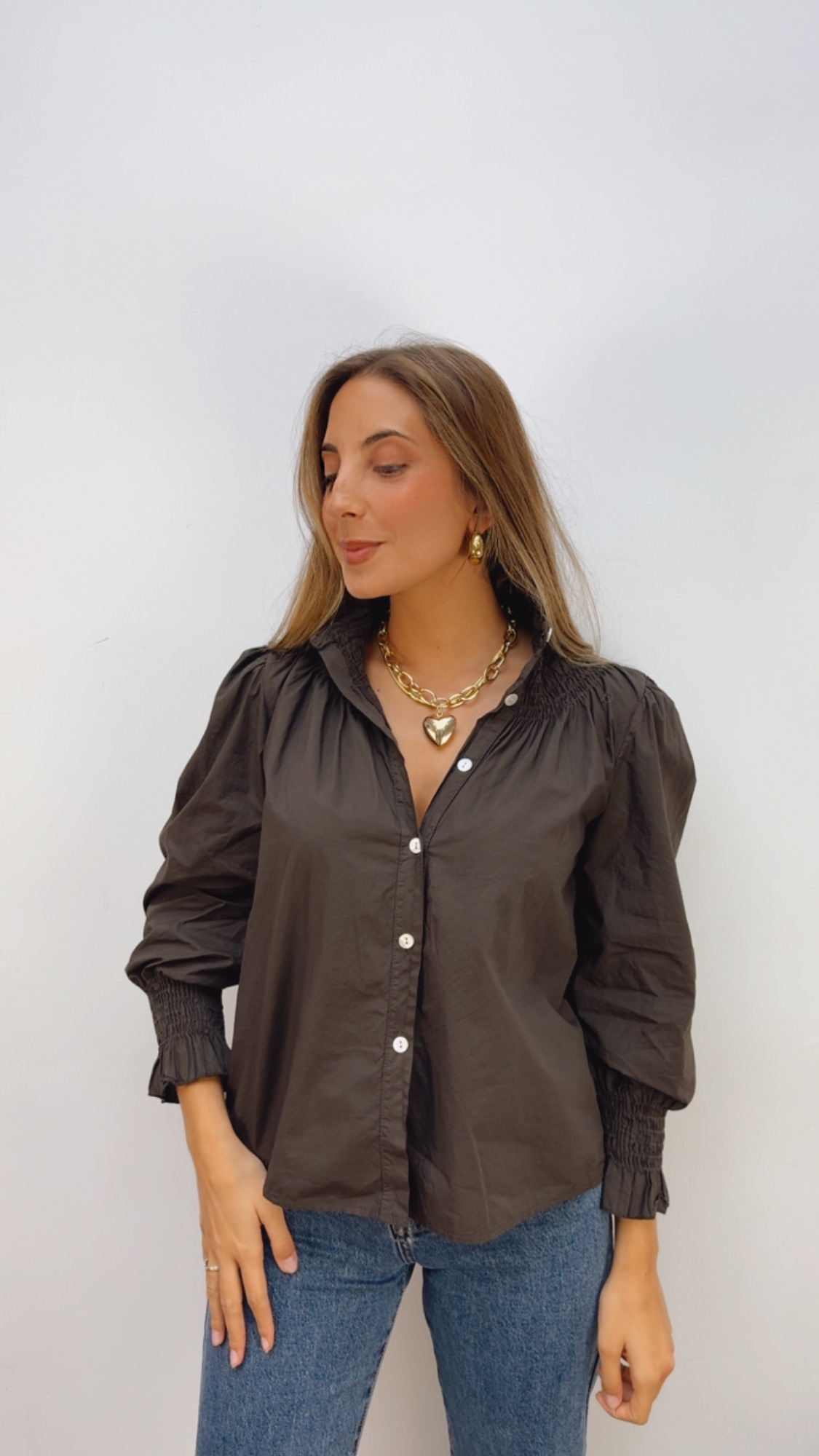 Blusa Cuello Chocolate
