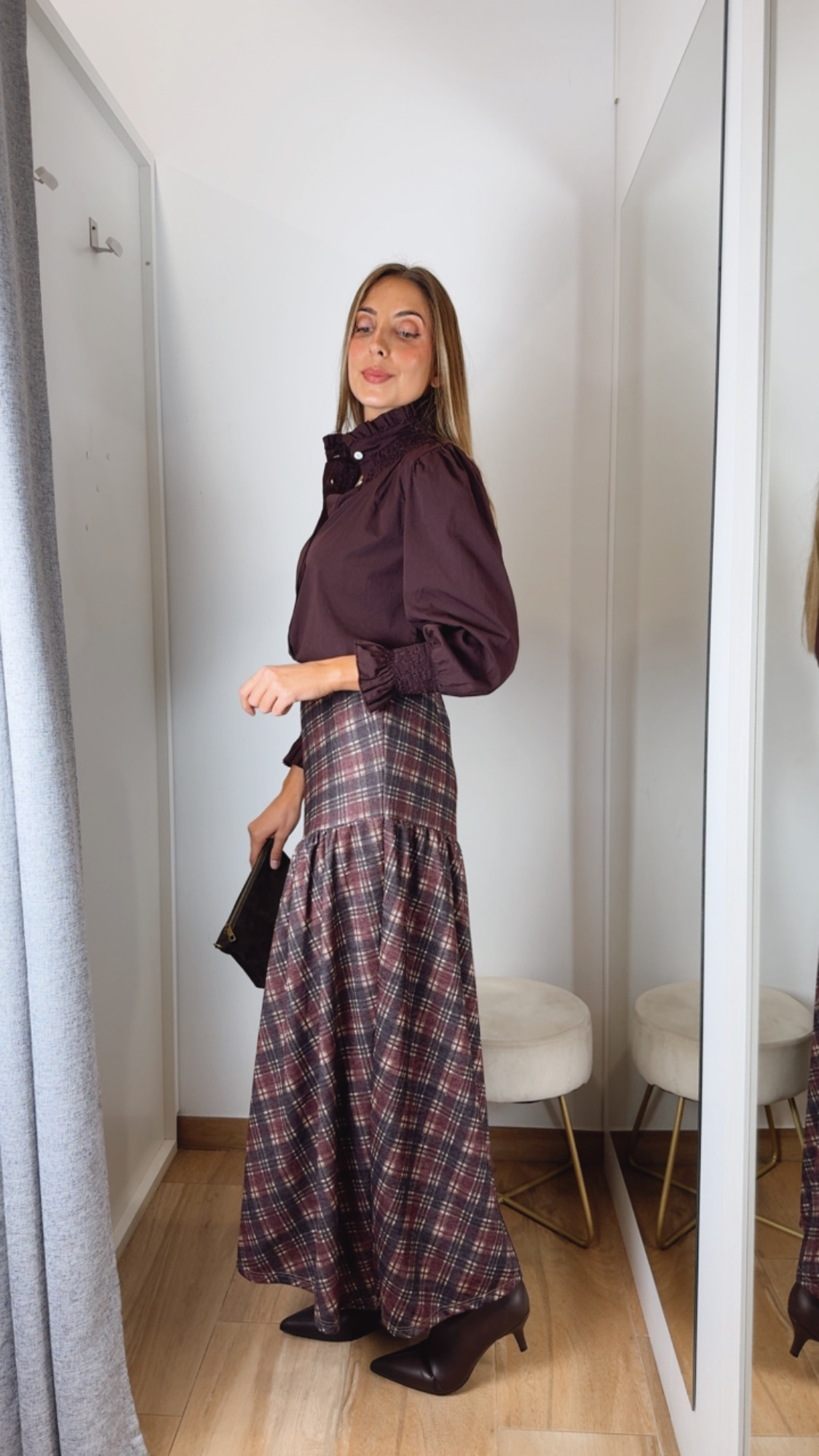 Falda Girada Burdeos